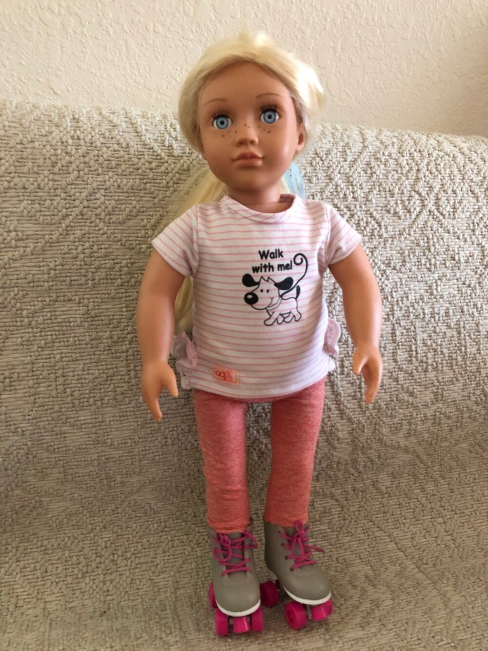 Our Generation Meagan 18" Doll wearing roller-skating outfit